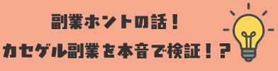副業ホントの話！カセゲル副業を本音で検証！？